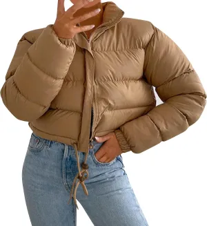 XUETON Women's Casual Zip Up Anork Jackets Fleece Lined Downs Puffer Jacket Jackets Padded Peacoat Outwear Trenchcoat