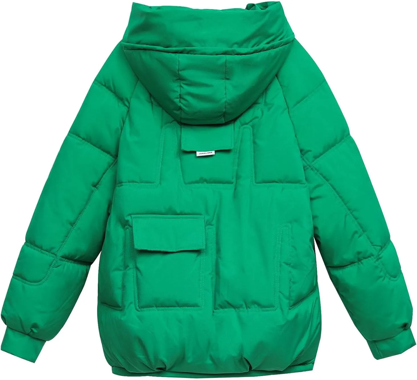 XUNRYAN Puffer Jackets Womens Baggy Winter Warm Down Coat Quilted Lightweight Cropped Jackets Outdoor Overcoat Activewear