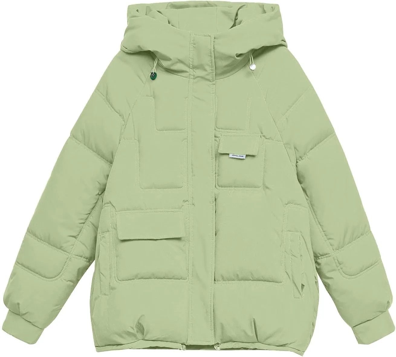 XUNRYAN Puffer Jackets Womens Baggy Winter Warm Down Coat Quilted Lightweight Cropped Jackets Outdoor Overcoat Activewear