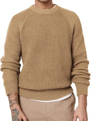 ZAFUL Men's Pullover Sweater Long Sleeve Crewneck Casual Loose Waffle Knitted Sweater