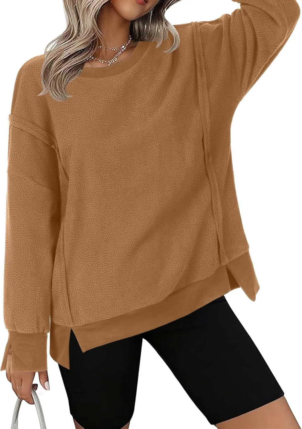 Zeagoo Women'S Fleece Sweatshirts Casual Pullover Long Sleeve Tunic Hoodies Fall Winter Coat Fuzzy Jackets